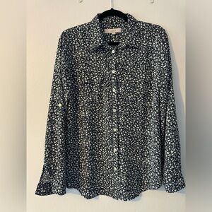 LOFT Button-up Print Blouse (Size M)